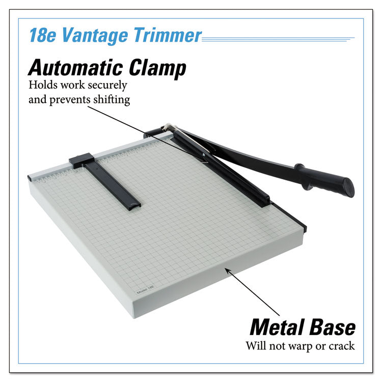 Dahle® Vantage Guillotine Paper Trimmer/Cutter, 15 Sheets, 18" Cut Length, Metal Base, 15.5 x 18.75 (DAH18E) Each