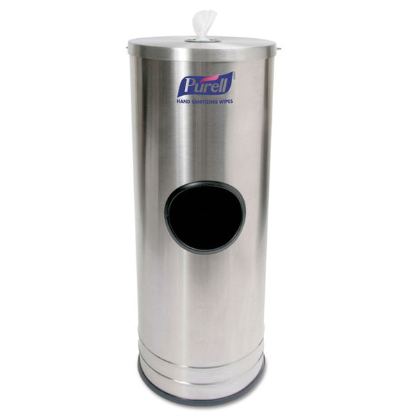 PURELL® Dispenser Stand for Sanitizing Wipes, 1,500 Wipe Capacity, 10.25 x 10.25 x 14.5, Stainless Steel (GOJ9115DS1C)