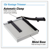 Dahle® Vantage Guillotine Paper Trimmer/Cutter, 15 Sheets, 12" Cut Length, Metal Base, 10 x 12.75 (DAH12E) Each