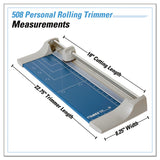 Dahle® Rolling/Rotary Paper Trimmer/Cutter, 7 Sheets, 18" Cut Length, Metal Base, 8.25 x 22.88 (DAH508) Each