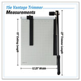 Dahle® Vantage Guillotine Paper Trimmer/Cutter, 15 Sheets, 15" Cut Length, Metal Base, 12.25 x 15.75 (DAH15E) Each