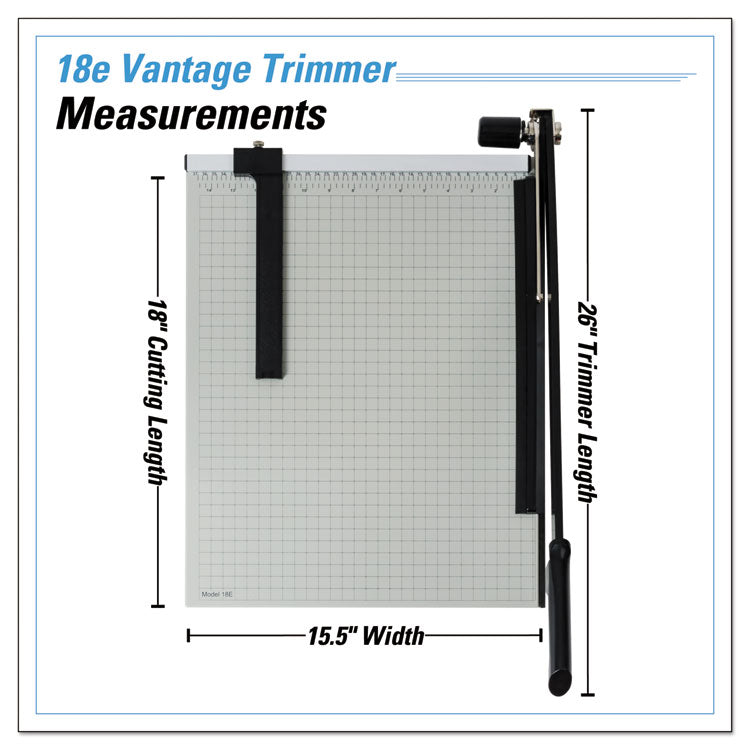Dahle® Vantage Guillotine Paper Trimmer/Cutter, 15 Sheets, 18" Cut Length, Metal Base, 15.5 x 18.75 (DAH18E) Each