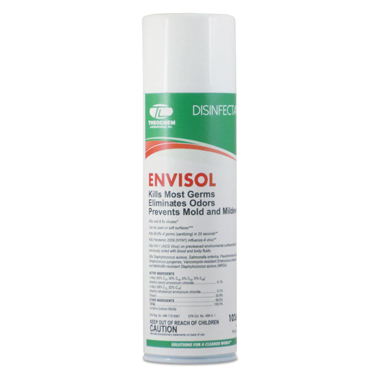Theochem Laboratories ENVISOL Aerosol Disinfecting Deodorizer, Neutral, 20 oz Aerosol Spray, 12/Carton (TOL2660) Case of 12