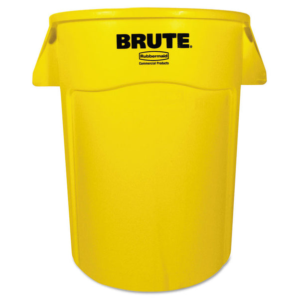 Rubbermaid® Commercial Vented Round Brute Container, 44 gal, Plastic, Yellow (RCP264360YEL)