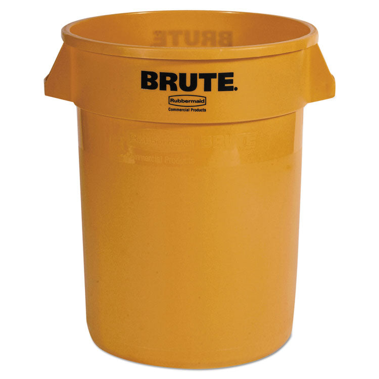 Rubbermaid® Commercial Vented Round Brute Container, 32 gal, Plastic, Yellow (RCP2632YEL) Each