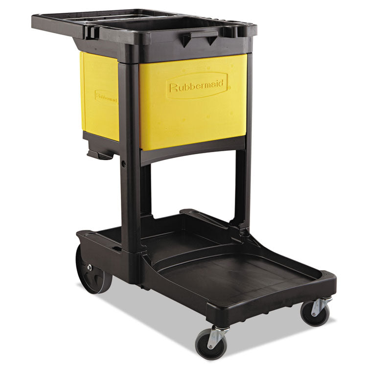 Rubbermaid® Commercial Locking Cabinet, For Rubbermaid Commercial Cleaning Carts, Yellow (RCP6181YEL)