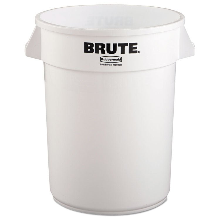 Rubbermaid® Commercial Vented Round Brute Container, 32 gal, Plastic, White (RCP2632WHI) Each