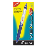 Pilot® VBall RT Liquid Ink Roller Ball Pen, Retractable, Extra-Fine 0.5 mm, Blue Ink, Blue/White Barrel (PIL26107)