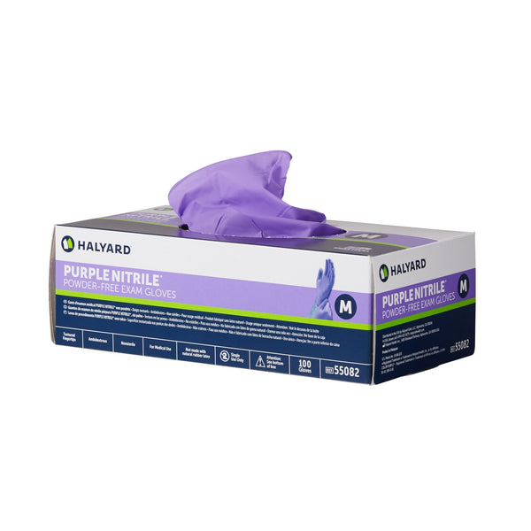 Purple Nitrile® Exam Glove Medium NonSterile Nitrile Standard Cuff Length Textured Fingertips Purple Chemo Tested (365061_BX) 100/BX