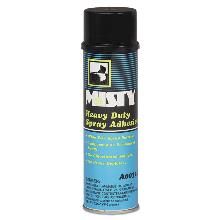 Misty® Heavy-Duty Adhesive Spray, 12 oz, Dries Clear, 12/Carton (AMR1002035)