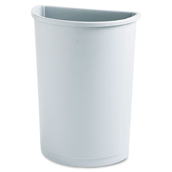 Rubbermaid® Commercial Untouchable Half-Round Plastic Receptacle, 21 gal, Plastic, Gray (RCP352000GY)