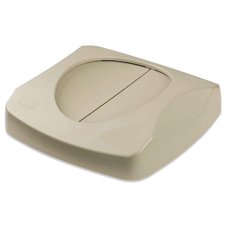 Rubbermaid® Commercial Swing Top Lid for Untouchable Recycling Center, 16" Square, Beige (RCP268988BG)