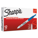 Sharpie® Retractable Permanent Marker, Extra-Fine Needle Tip, Blue (SAN1735792) 1 Dozen