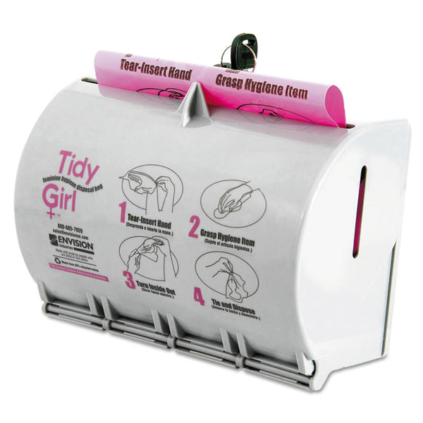 Tidy Girl™ Plastic Feminine Hygiene Disposal Bag Dispenser, Gray (STOTGUDPV2) Each