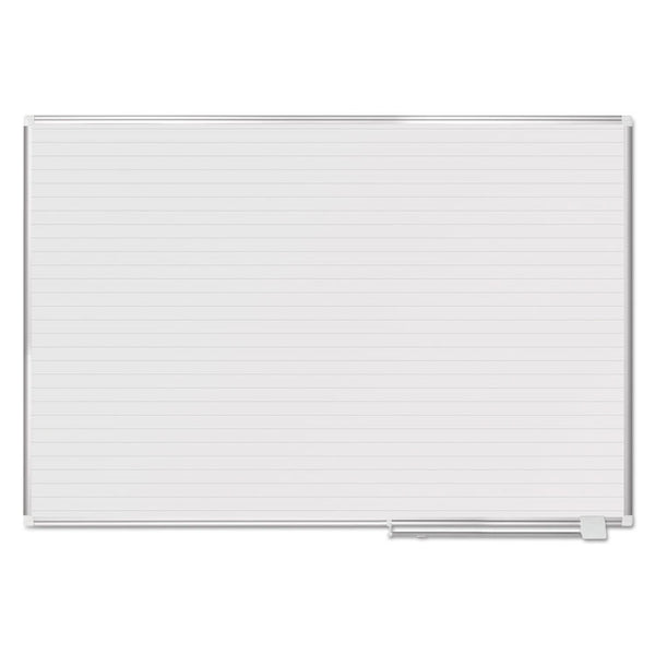 MasterVision® Ruled Magnetic Steel Dry Erase Planning Board, 72 x 48, White Surface, Silver Aluminum Frame (BVCMA2794830) Each