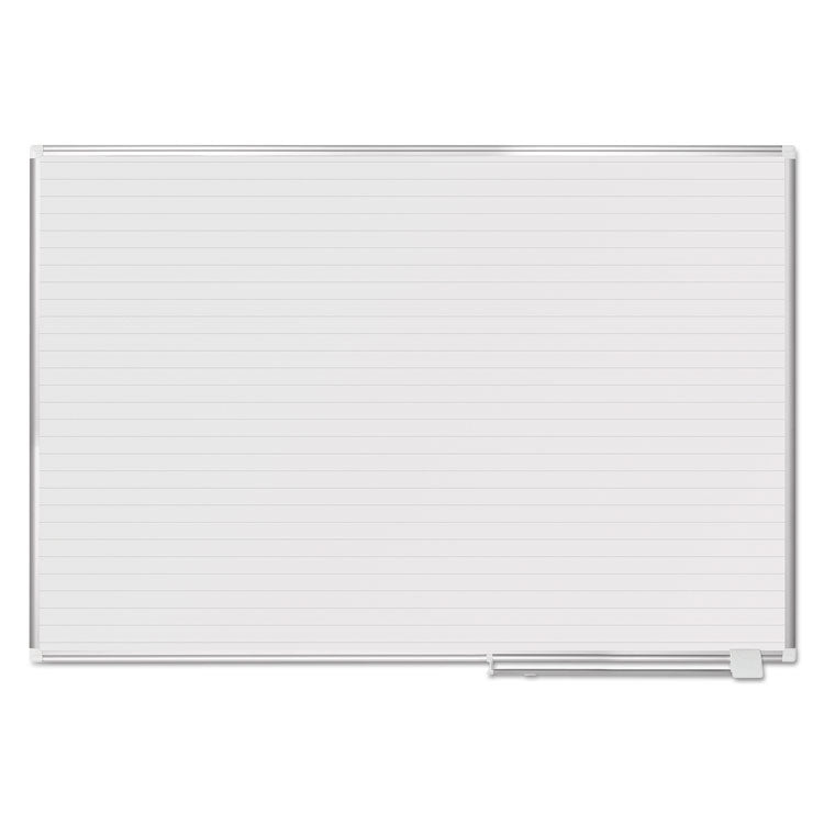 MasterVision® Ruled Magnetic Steel Dry Erase Planning Board, 72 x 48, White Surface, Silver Aluminum Frame (BVCMA2794830) Each