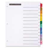 Office Essentials™ Table 'n Tabs Dividers, 12-Tab, Jan. to Dec., 11 x 8.5, White, Assorted Tabs, 1 Set (AVE11679)