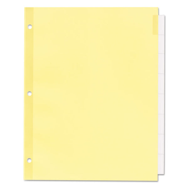 Office Essentials™ Plastic Insertable Dividers, 8-Tab, 11 x 8.5, Clear Tabs, 1 Set (AVE11468)