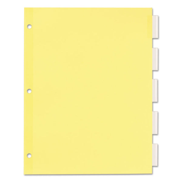 Office Essentials™ Plastic Insertable Dividers, 5-Tab, 11 x 8.5, Clear Tabs, 1 Set (AVE11466)