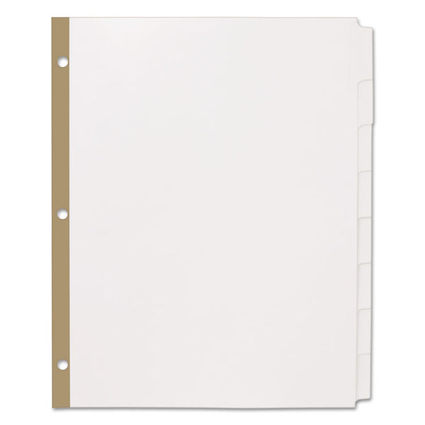 Office Essentials™ Index Dividers with White Labels, 8-Tab, 11 x 8.5, White, 5 Sets (AVE11337)
