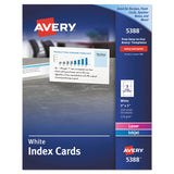 Avery® Printable Index Cards with Sure Feed, Unruled, Inkjet/Laser, 3 x 5, White, 150 Cards, 3 Cards/Sheet, 50 Sheets/Box (AVE5388) Pack of 150