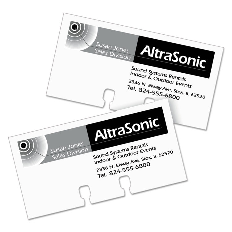 Avery® Small Rotary Cards, Laser/Inkjet, 2.17 x 4, White, 8 Cards/Sheet, 400 Cards/Box (AVE5385)