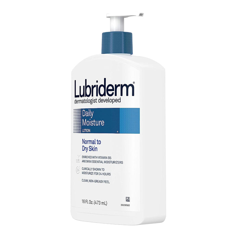 Lubriderm® Daily Moisture Hand and Body Moisturizer 16 oz. Pump Bottle Unscented Lotion (1228791_EA) 1/EA