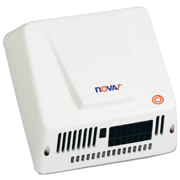 WORLD DRYER® NOVA Hand Dryer, 110-240 V, 9 x 9.75 x 4, Aluminum, White (WRL083000000)
