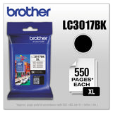 Brother LC3017BK Innobella High-Yield Ink, 550 Page-Yield, Black (BRTLC3017BK)