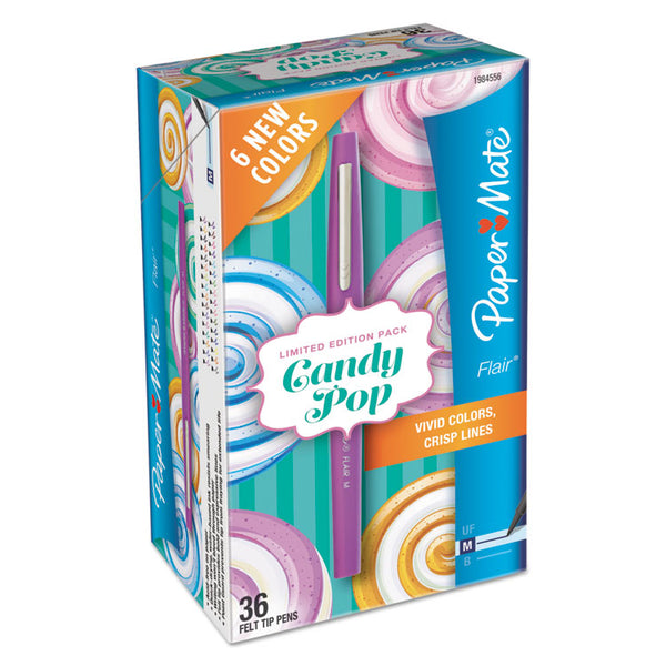 Paper Mate® Flair Candy Pop Porous Point Pen, Stick, Medium 0.7 mm, Assorted Ink and Barrel Colors, 36/Pack (PAP1984556)