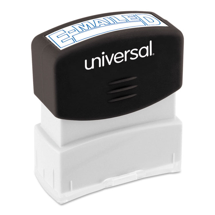 Universal® Message Stamp, E-MAILED, Pre-Inked One-Color, Blue (UNV10058)