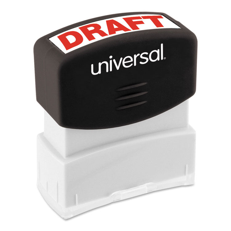 Universal® Message Stamp, DRAFT, Pre-Inked One-Color, Red (UNV10049) Each