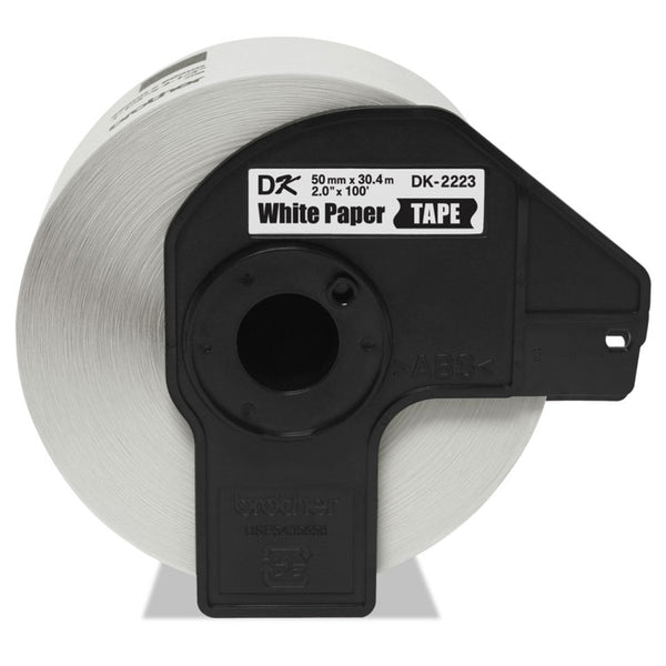 Brother Continuous Paper Label Tape, 2" x 100 ft, Black/White (BRTDK2223)