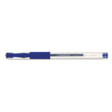 Universal™ Comfort Grip Gel Pen, Stick, Medium 0.7 mm, Blue Ink, Clear/Blue Barrel, Dozen (UNV39511)