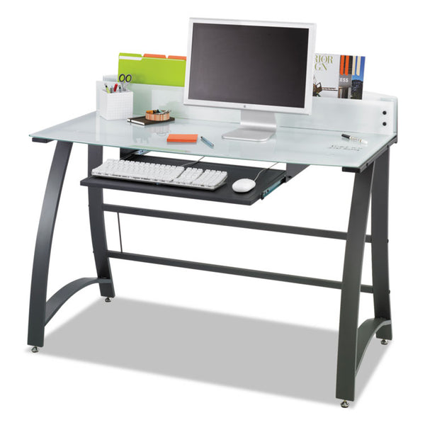 Safco® Xpressions 47" Computer Desk, 47" x 23" x 37", Frosted/Black (SAF1938TG)