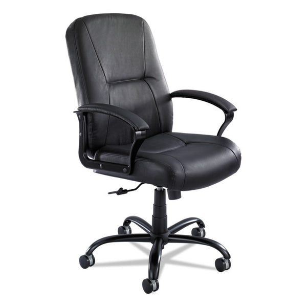 Safco® Serenity Big/Tall High Back Leather Chair, Supports Up to 500 lb, 19.5" to 22.5" Seat Height, Black (SAF3500BL) Each
