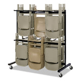 Safco® Two-Tier Chair Cart, Two-Sided 12-Section Hang-Hook Format, Metal, 64.5" x 33.5" x 70.25", Black (SAF4199BL) Each