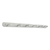 Safco® Nail Head Wall Coat Rack, Six Hooks, Metal, 36w x 2.75d x 2h, Satin (SAF4202) Each