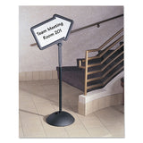 Safco® WriteWay Double-Sided Magnetic Dry Erase Standing Message Sign, Arrow, 64.25" Tall Black Stand, 25.5 x 17.75 White Face (SAF4173BL)