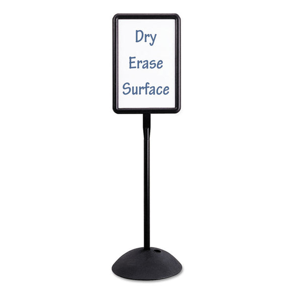 Safco® WriteWay Double-Sided Magnetic Dry Erase Standing Message Sign, Rectangle, 65" Tall Black Stand, 14.25 x 22.25 White Face (SAF4117BL)