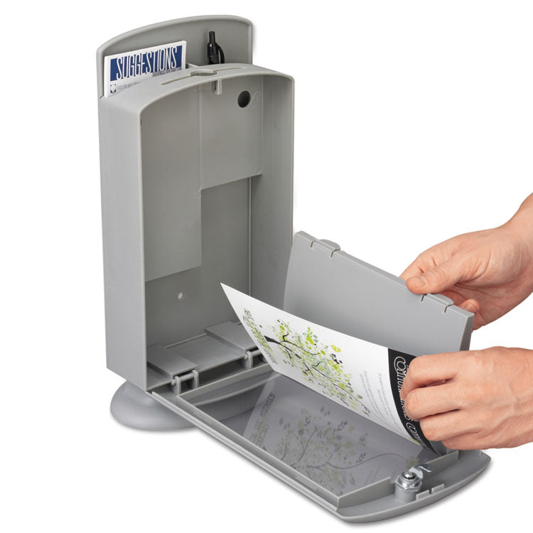 Safco® Customizable Plastic Suggestion Box, 7 x 5 x 14.5, Light Gray, Ships in 1-3 Business Days (SAF4233GR) Each