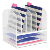 Safco® Onyx Mesh Desk Organizer with Two Horizontal and Six Upright Sections, Letter Size Files, 13.25" x 11.5" x 13", White (SAF3255WH) Each