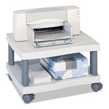 Safco® Wave Design Under-Desk Printer Stand, Plastic, 2 Shelves, 20" x 17.5" x 11.5", White/Charcoal Gray (SAF1861GR)