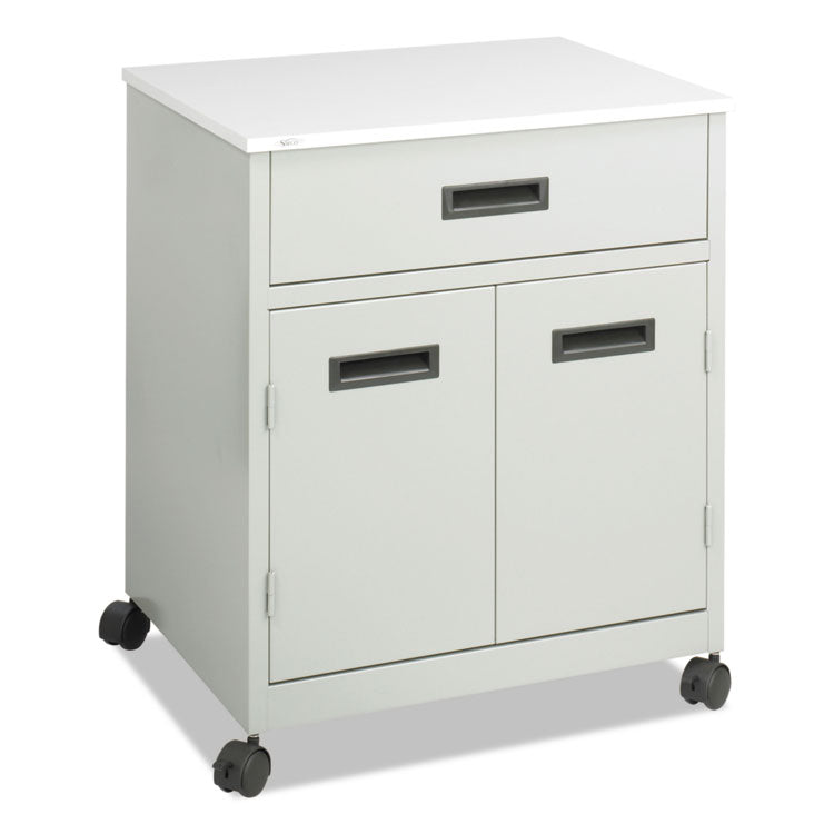 Safco® Steel Machine Stand with Pullout Drawer, Engineered Wood, 3 Shelves, 1 Drawer, 25" x 20" x 29.75", Gray (SAF1870GR) Each
