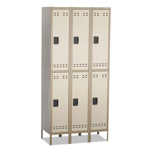 Safco® Double-Tier, Three-Column Locker, 36w x 18d x 78h, Two-Tone Tan (SAF5526TN)