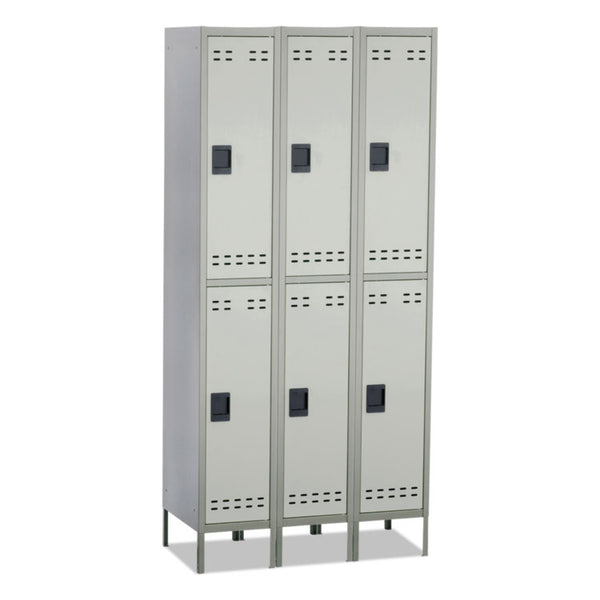 Safco® Double-Tier, Three-Column Locker, 36w x 18d x 78h, Two-Tone Gray (SAF5526GR)