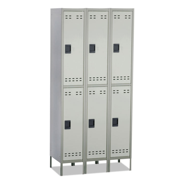 Safco® Double-Tier, Three-Column Locker, 36w x 18d x 78h, Two-Tone Gray (SAF5526GR)