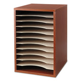 Safco® Wood Desktop Literature Sorter, 11 Compartments, 10.63 x 11.88 x 16, Cherry (SAF9419CY)