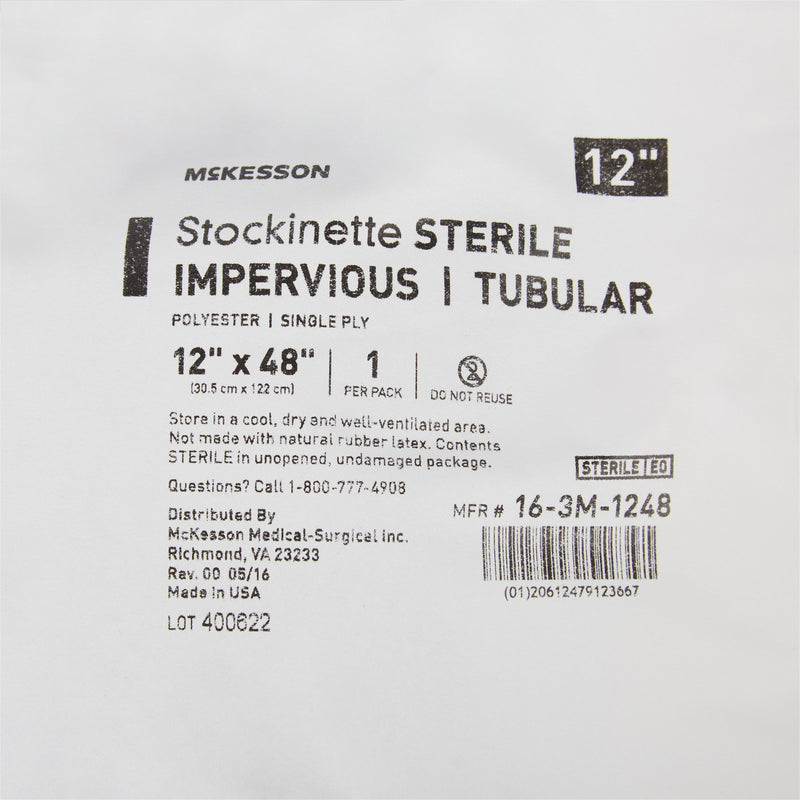 McKesson Surgical Stockinette Impervious / Tubular 12 W X 48 L Inch Sterile (460834_CS) 10/CS
