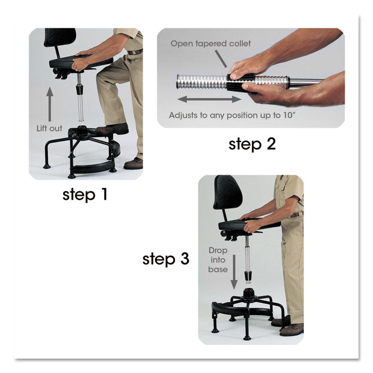 Safco® Task Master Economy Industrial Chair, Supports Up to 250 lb, 17" to 35" Seat Height, Black (SAF5117) Each
